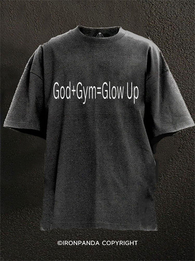 God+Gym=Glow Up Washed Gym Shirt