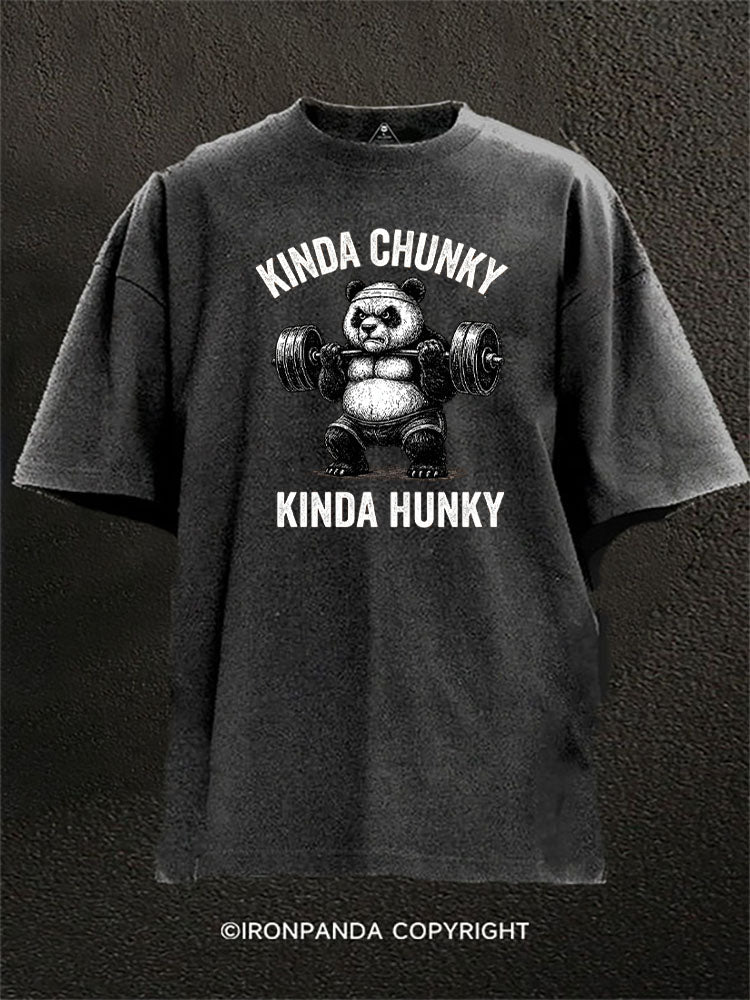 Kinda Chunky Kinda Hunky Panda Washed Gym Shirt