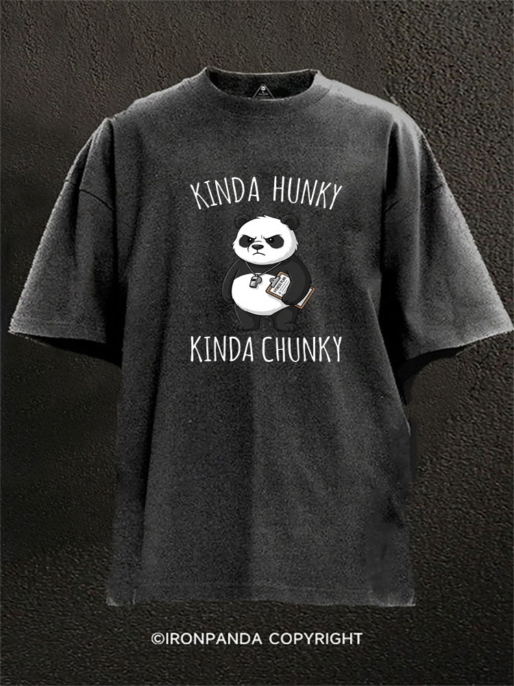 Kinda Hunky Kinda Chunky Panda Coach Washed Gym Shirt