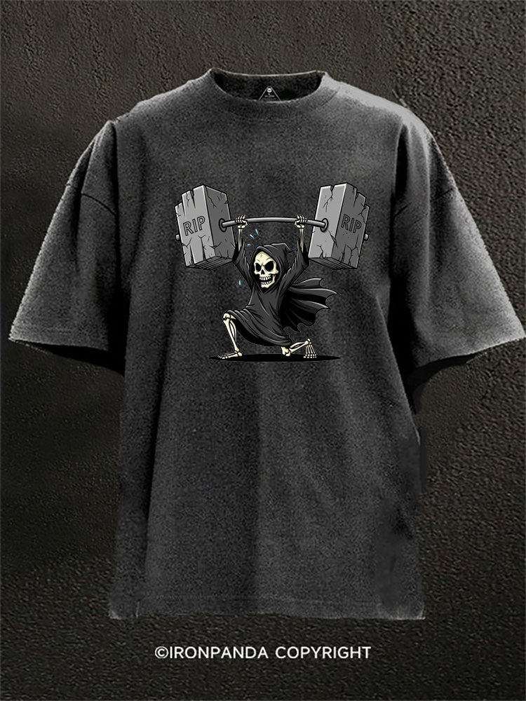 Gym Reaper Skeleton Washed Gym Shirt