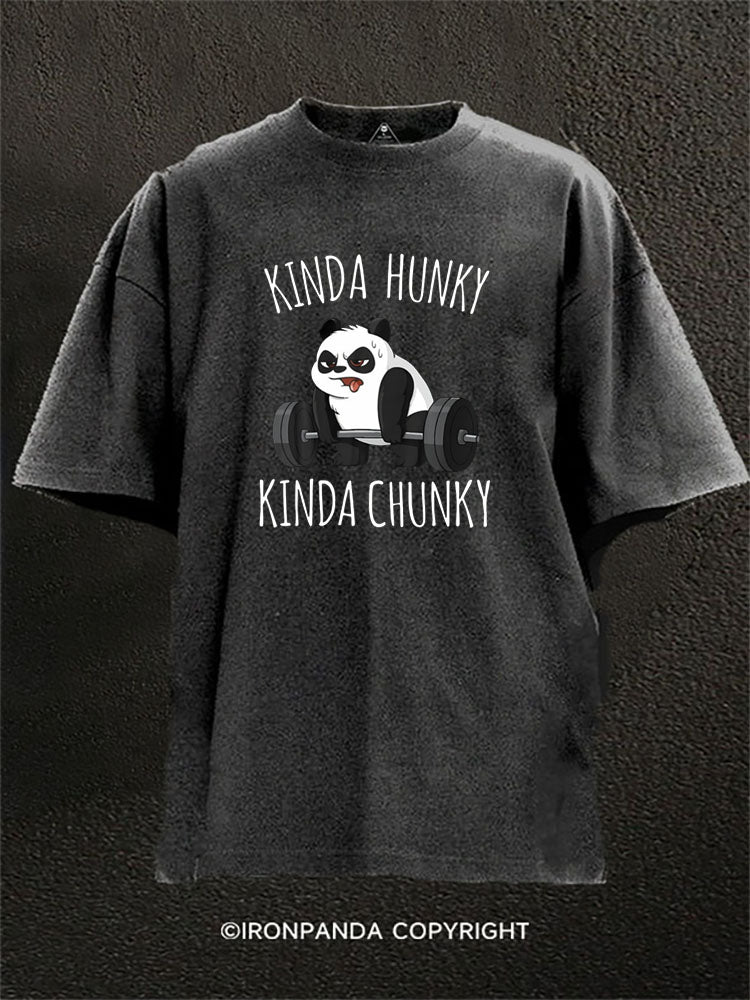 Kinda Hunky Kinda Chunky Panda Washed Gym Shirt