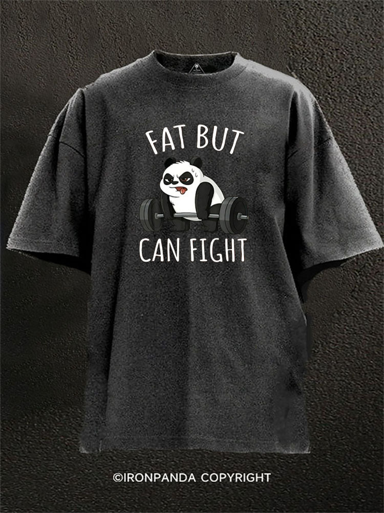 Fat But Can Fight Panda Washed Gym Shirt