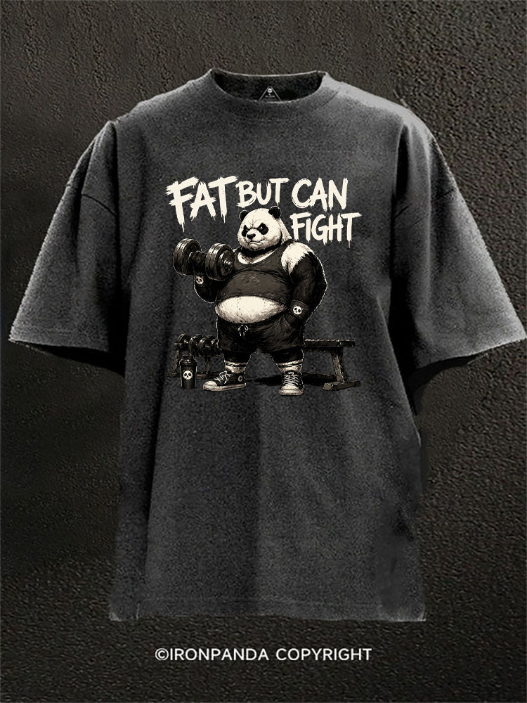 Fat But Can Fight Panda  Washed Gym Shirt