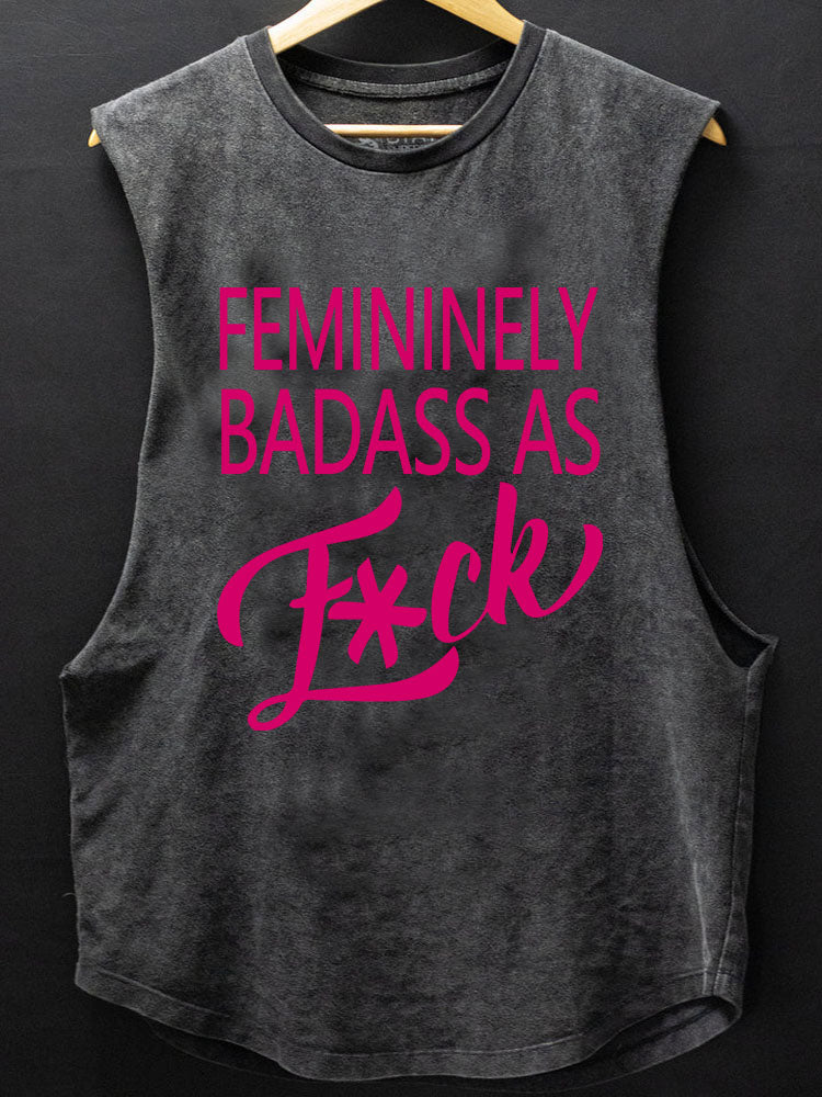 Femininely Badass AS Fuck Scoop Bottom Cotton Tank