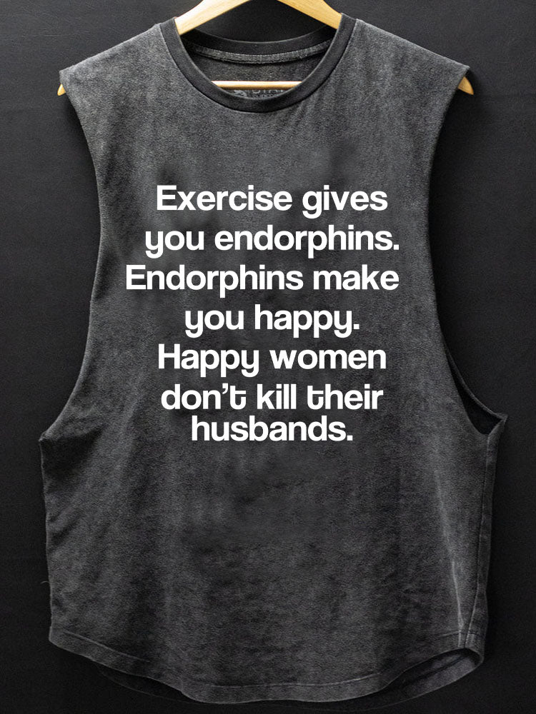 Excercise Gives You Endorphins SCOOP BOTTOM COTTON TANK
