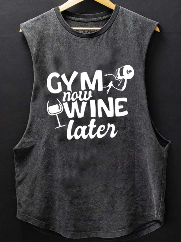Gym Now Wine Later SCOOP BOTTOM COTTON TANK