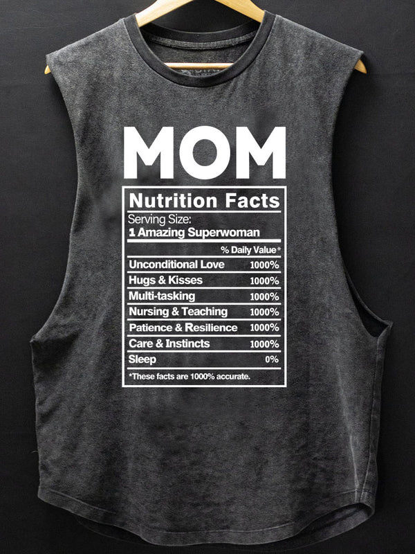 Mom Nutrition Facts Scoop Bottom Cotton Tank