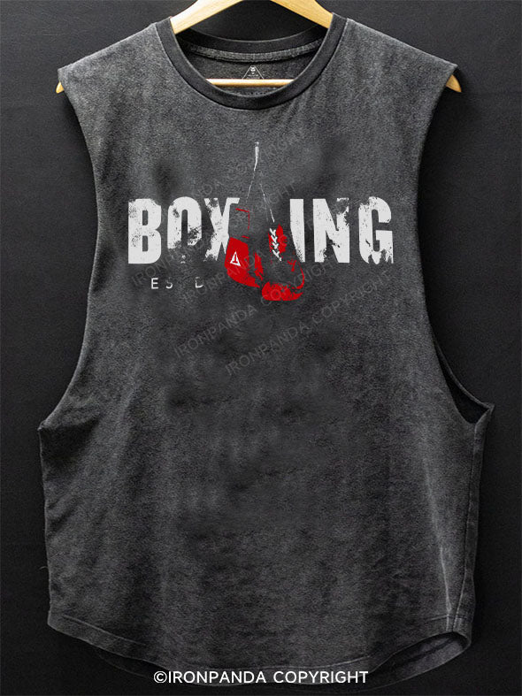 Boxing Fitness Scoop Bottom Cotton Tank