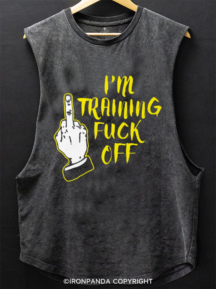 I'M TRAINING FUCK OFF Scoop Bottom Cotton Tank