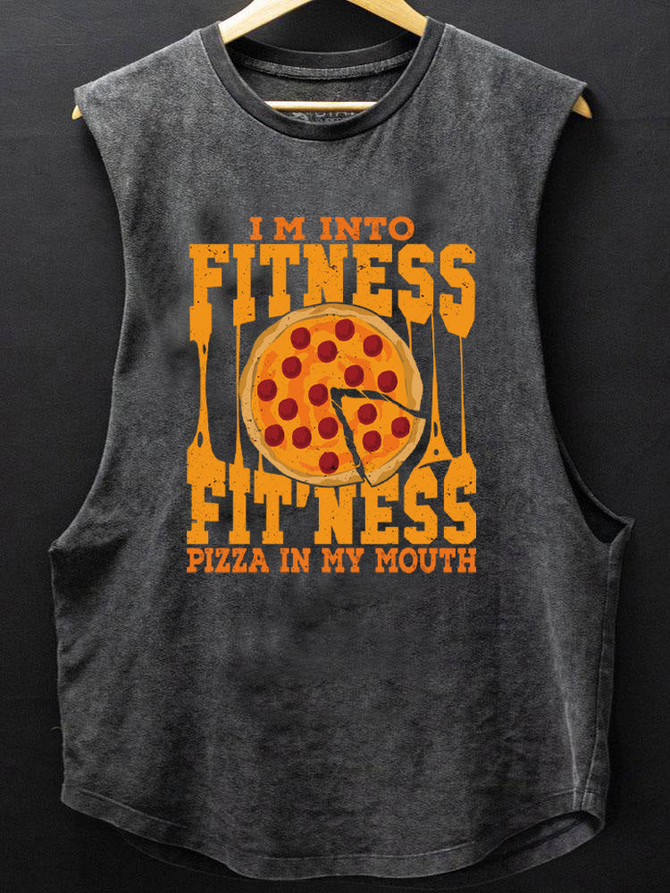 fitness pizza in my mouth SCOOP BOTTOM COTTON TANK