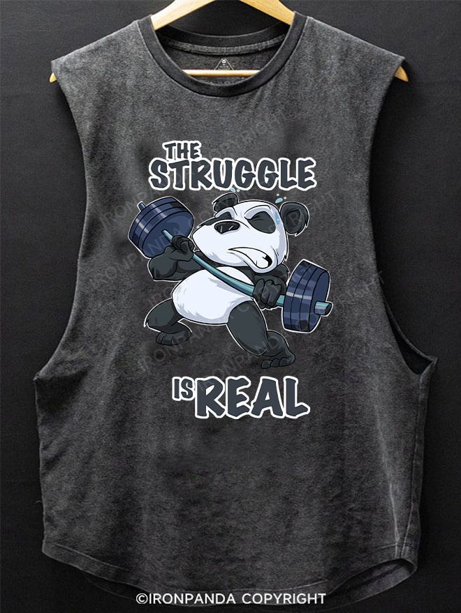 The Struggle Is Real Panda SCOOP BOTTOM COTTON TANK