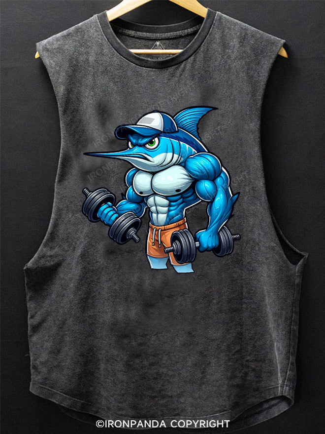 Bodybuilding Blue Marlin SCOOP BOTTOM COTTON TANK