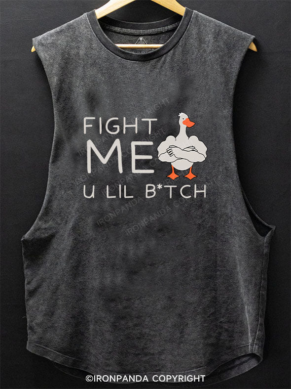 FIGHT ME U LIL BTCH SCOOP BOTTOM COTTON TANK
