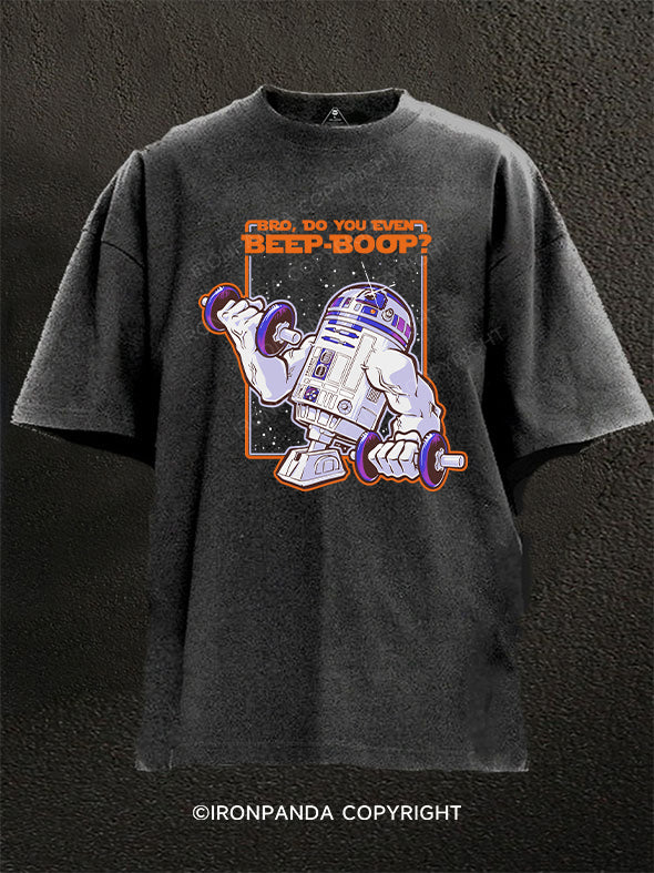 bro，do you even beef boop Washed Gym Shirt
