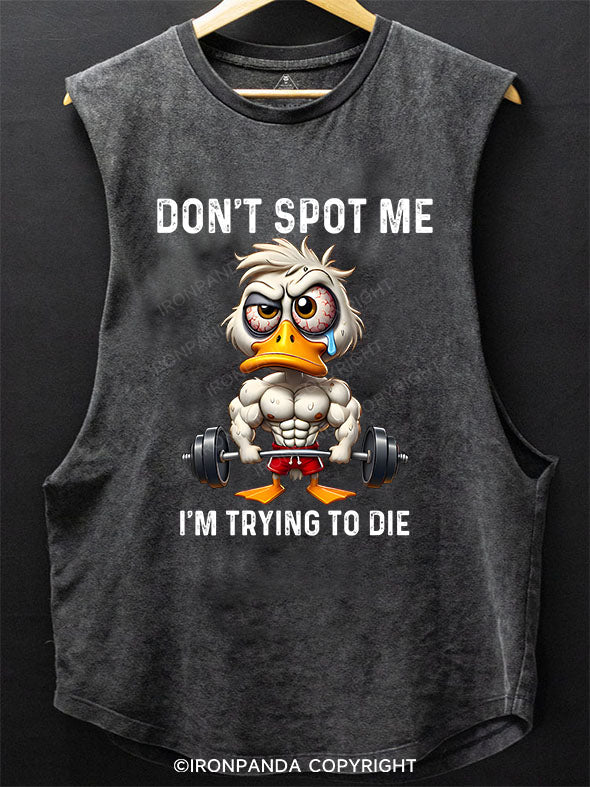duck don't spot me SCOOP BOTTOM COTTON TANK