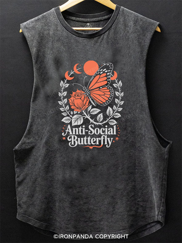 ANTI-SOCIAL BUTTERFLY SCOOP BOTTOM COTTON TANK