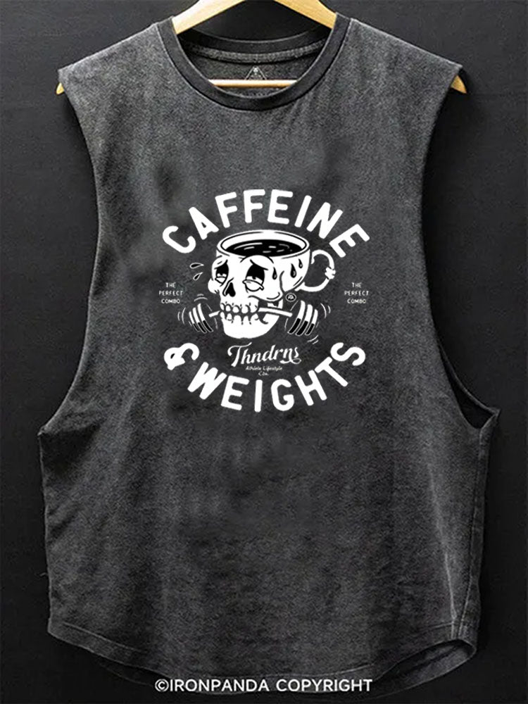 Caffeine And Weights Skull Scoop Bottom Cotton Tank