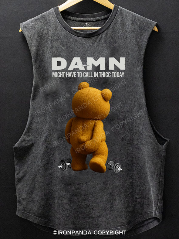 DAMN, MIGHT HAVE TO CALL IN THICC TODAY Scoop Bottom Cotton Tank