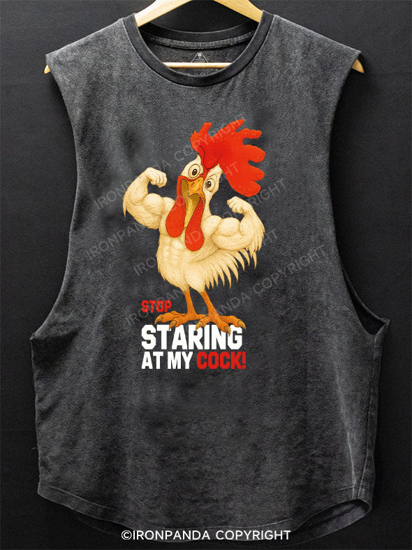 Stop Staring at My Cock! Scoop Bottom Cotton Tank