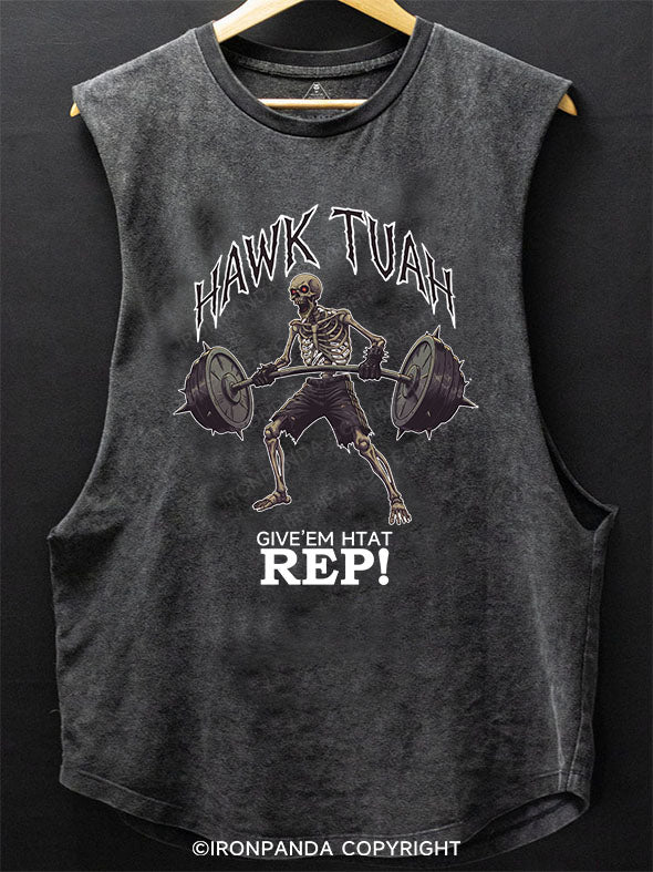 HAWK TUAH GIVE'EM HTAT REP! Scoop Bottom Cotton Tank
