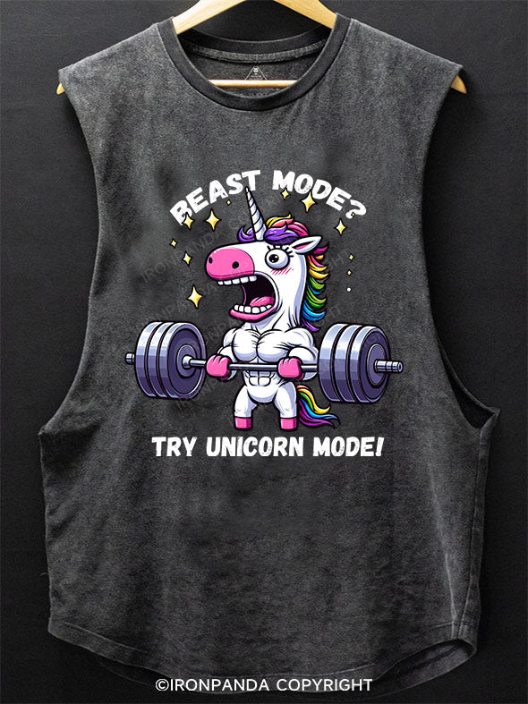 Beast Mode Try Unicorn Mode! Scoop Bottom Cotton Tank