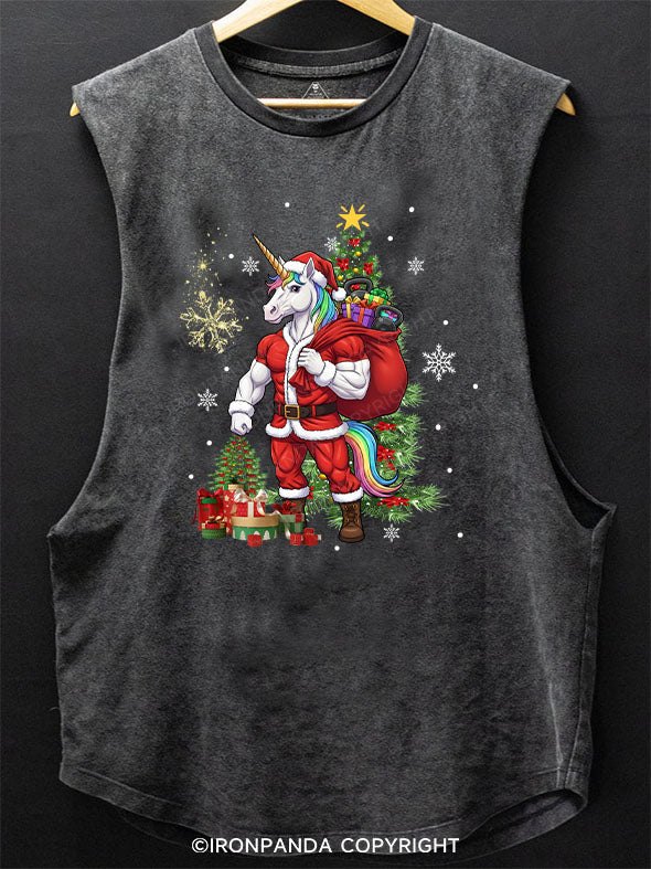 Santa Unicorn Magic! Scoop Bottom Cotton Tank