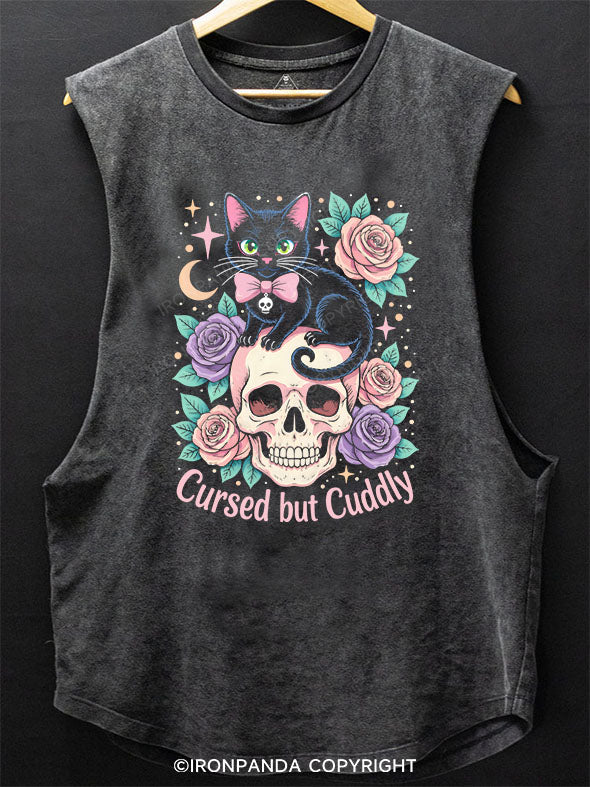 CURSED BUT CUDDLY SCOOP BOTTOM COTTON TANK