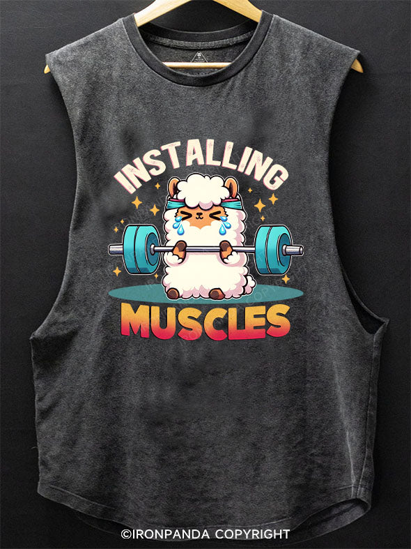 INSTALLING MUSCLES Scoop Bottom Cotton Tank