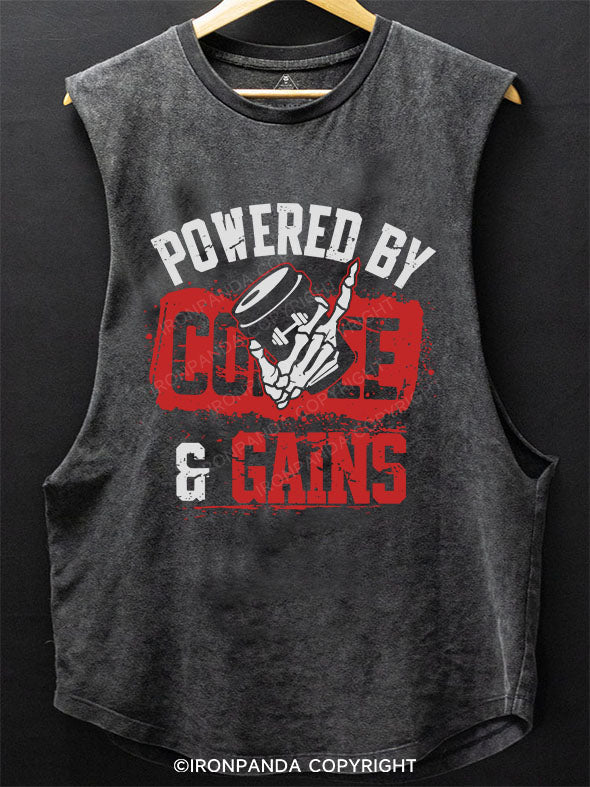 Powered by Coffee & Gains Scoop Bottom Cotton Tank