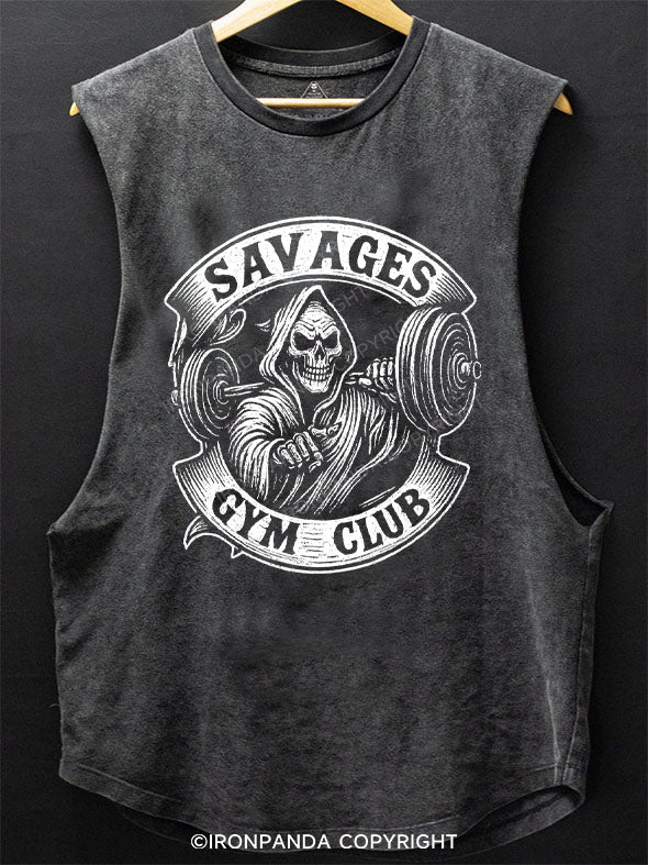 SAVAGES GYM CLUB Scoop Bottom Cotton Tank