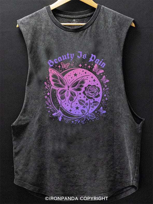 BEAUTY IS PAIN SCOOP BOTTOM COTTON TANK