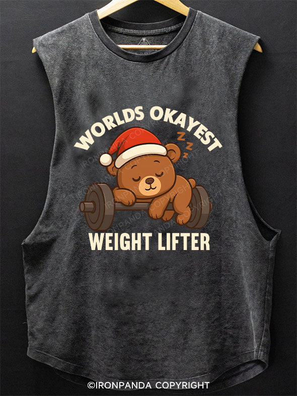 World’s Okayest Weight Lifter Scoop Bottom Cotton Tank