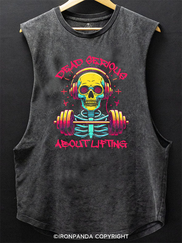 DEAD SERIOUS ABOUT LIFTING Scoop Bottom Cotton Tank