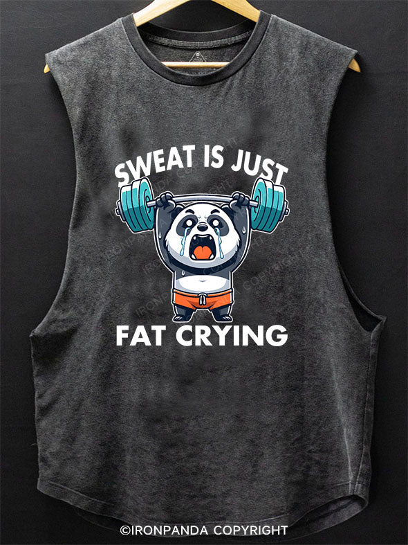 Sweat is Just Fat Crying Scoop Bottom Cotton Tank