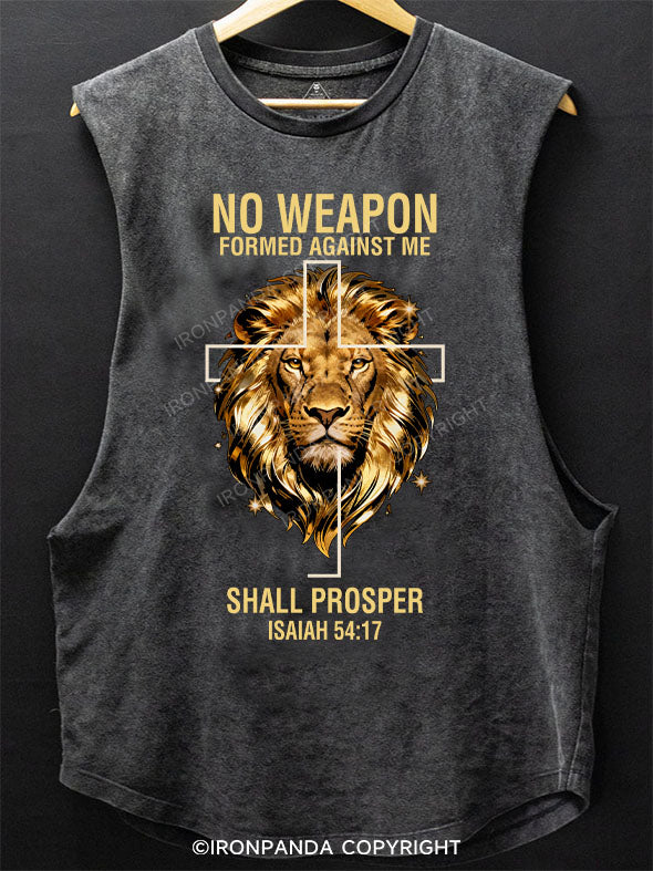 NO WEAPON FORMED AGAINST ME SHALL PROSPER Scoop Bottom Cotton Tank