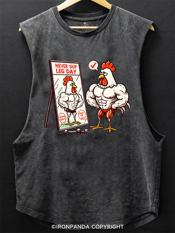 never skip leg day Scoop Bottom Cotton Tank