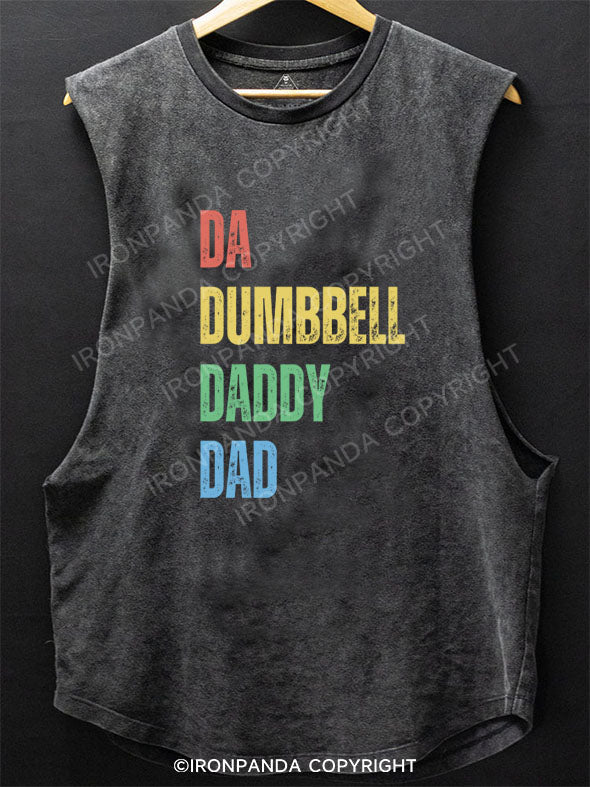 DA, DUMBBELL, DADDY, DAD Scoop Bottom Cotton Tank