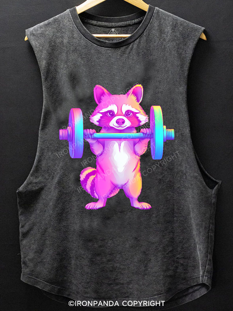 LIFT HEAVY, STEAL GAINS SCOOP BOTTOM COTTON TANK