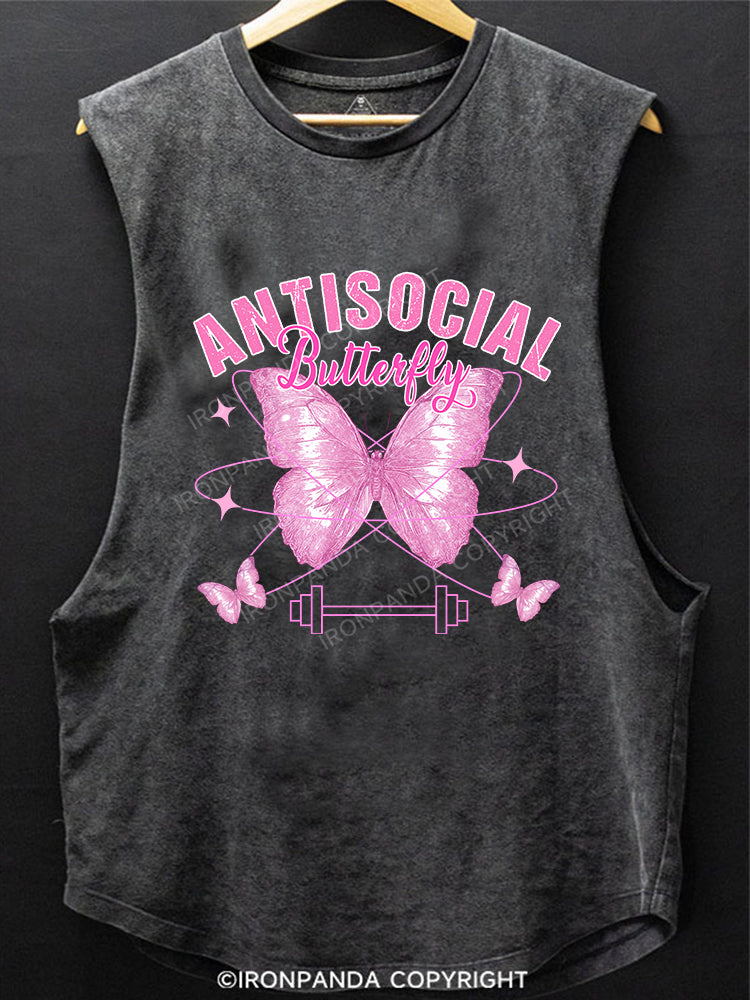 ANTI-SOCIAL BUTTERFLY SCOOP BOTTOM COTTON TANK