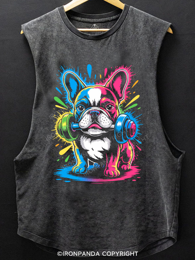 Graffiti bulldog Scoop Bottom Cotton Tank