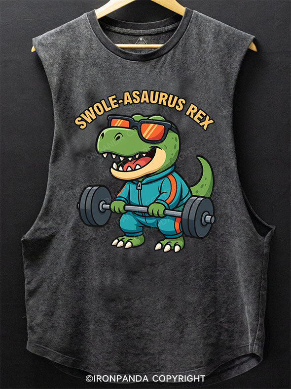 SWOLE-ASAURUS REX Scoop Bottom Cotton Tank
