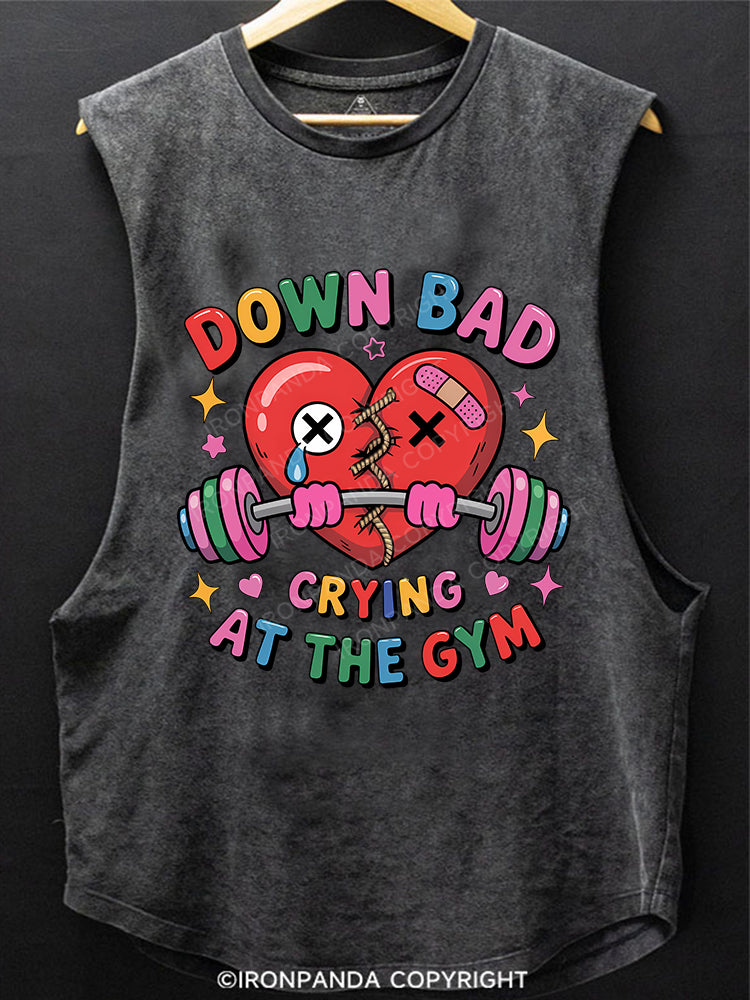 DOWN BAD CRYING AT THE GYM SCOOP BOTTOM COTTON TANK