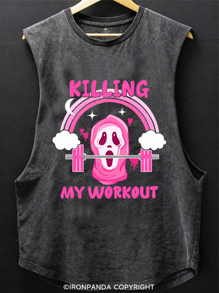 KILLING MY WORKOUT Scoop Bottom Cotton Tank