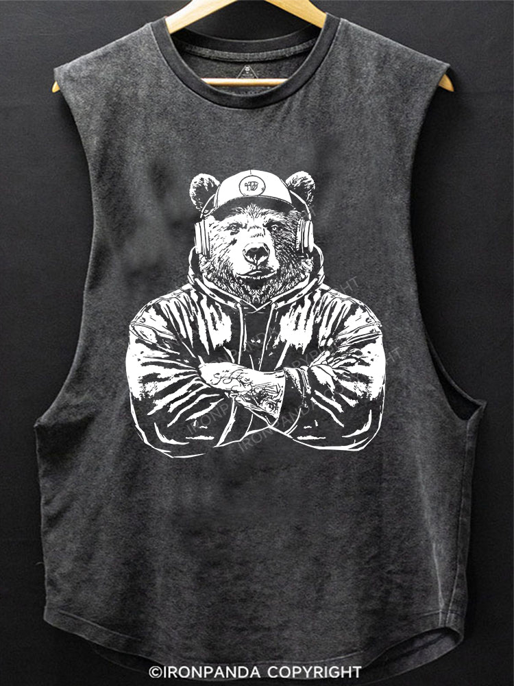 I'M NOT HERE TO TALK Scoop Bottom Cotton Tank