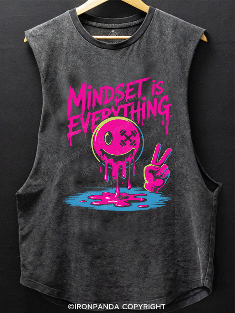 MINDSET IS EVERYTHING SCOOP BOTTOM COTTON TANK