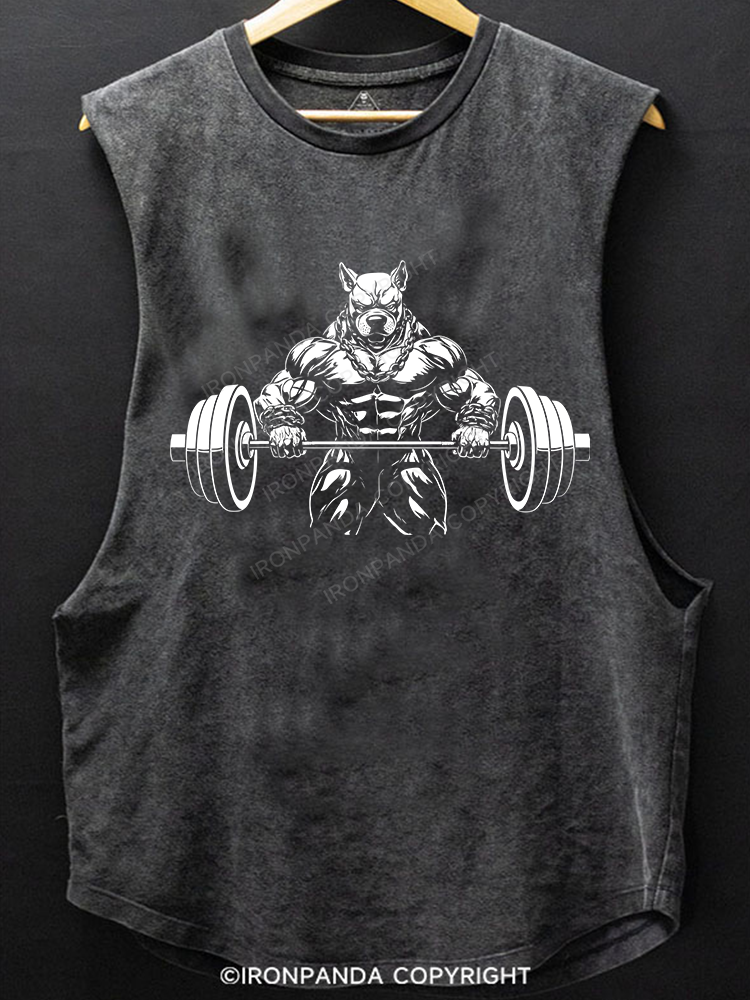 dog deadlift Scoop Bottom Cotton Tank