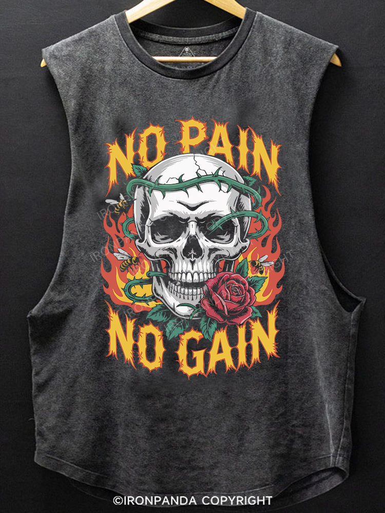 NO PAIN NO GAIN SCOOP BOTTOM COTTON TANK