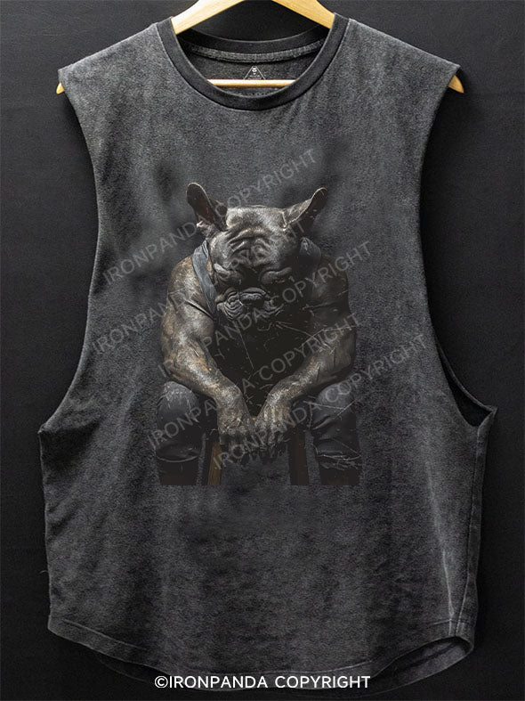 I'm tired Bulldog BOTTOM COTTON TANK
