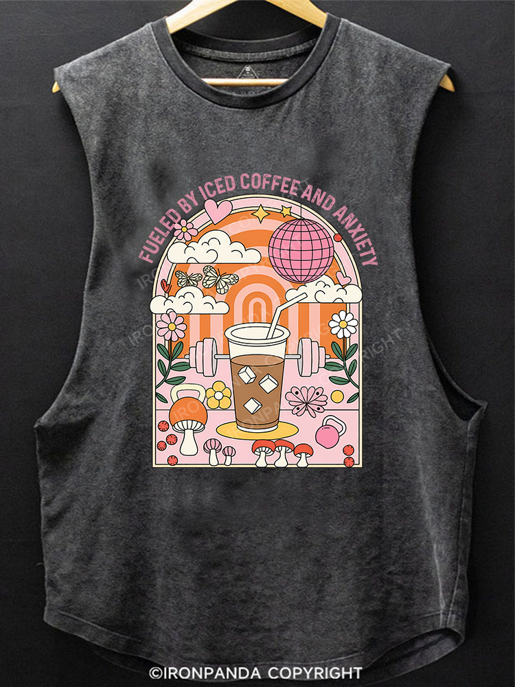 Fueled by Iced Coffee and Anxiety SCOOP BOTTOM COTTON TANK