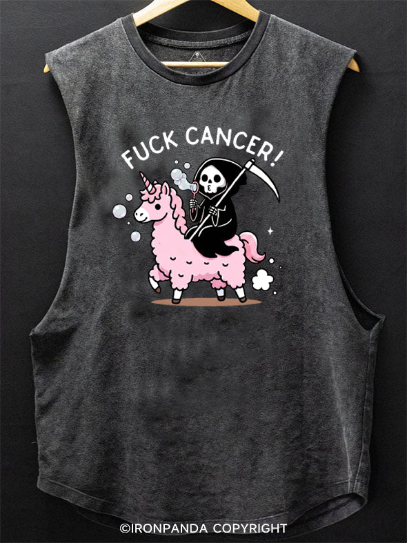 FUCK CANCER CUTE REAPER WITH UNICORN SCOOP BOTTOM COTTON TANK